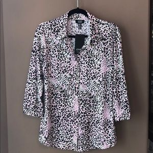 JONES NY PINK LEOPARD PRINT BLOUSE 🎀